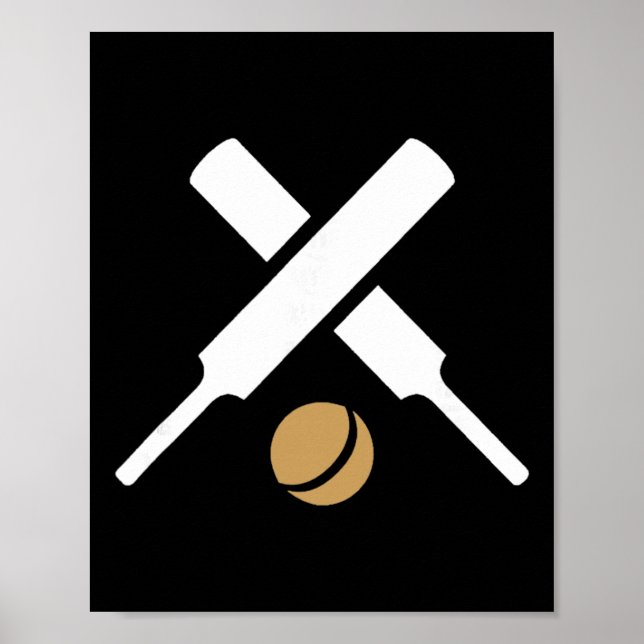 Cricket Sport Siluett Logotyp  Poster (Framsidan)