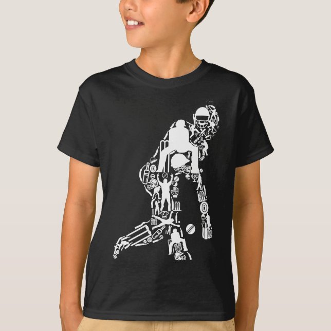 Cricket Sport Symbols Cricket Player T Shirt (Framsida)