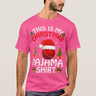 Cricket Sports Älskare det här är min Cricket-jul T Shirt