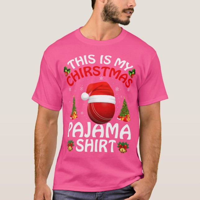 Cricket Sports Älskare det här är min Cricket-jul T Shirt (Framsida)