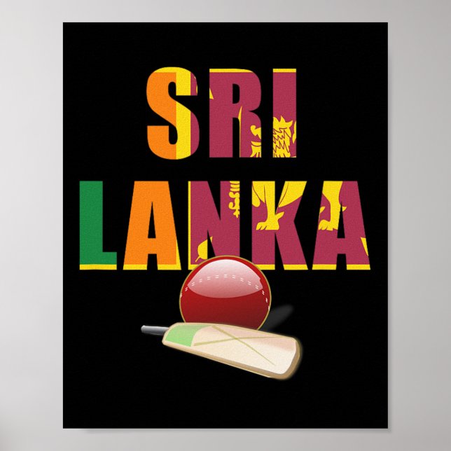 Cricket Sri Lanka Flag T Ll  Poster (Framsidan)