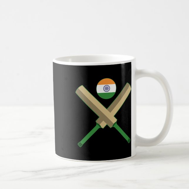 Cricket T Cricket Ll Indisk Flagga Indien Cricket  Kaffemugg (Höger)
