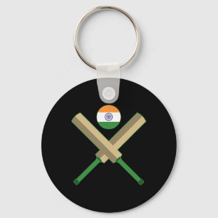 Cricket T Cricket Ll Indisk Flagga Indien Cricket Nyckelring