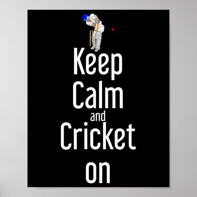 Cricket T Ll Tsman Håll Lugnt Och Cricket På  Poster (Framsidan)