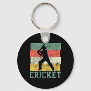 Cricket T-shirt Cricketer Tee Spelare Tränare Vint Nyckelring