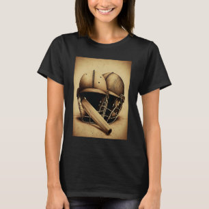 Cricket Team Kapten Vintage Cricket Fladdermus och T Shirt
