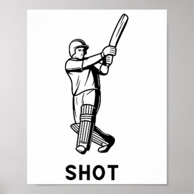 Cricket Tee Cricketer Cricketers India England Pak Poster (Framsidan)