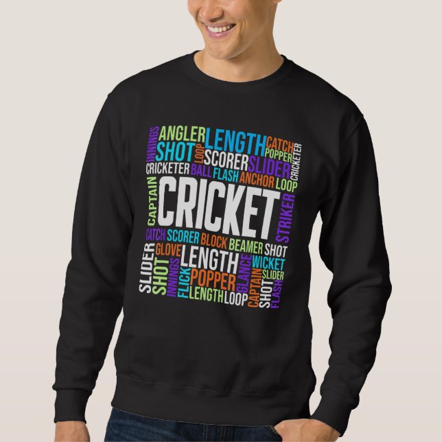 Cricket Terms Cricket Sport Jersey Suppories Cri Lång Ärmad Tröja (Framsida)