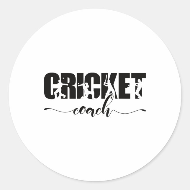 Cricket-tränare  runt klistermärke (Framsida)