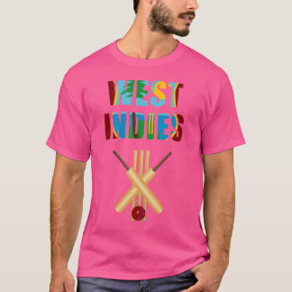 Cricket West Indies Flag Bat Ball Wicket T Shirt