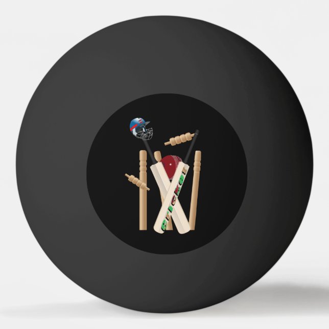 Cricket-Wicken, Fladdermus och Boll. Pingisboll (Framsidan)