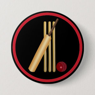 Cricket, wicket, fladdermus och boll knapp