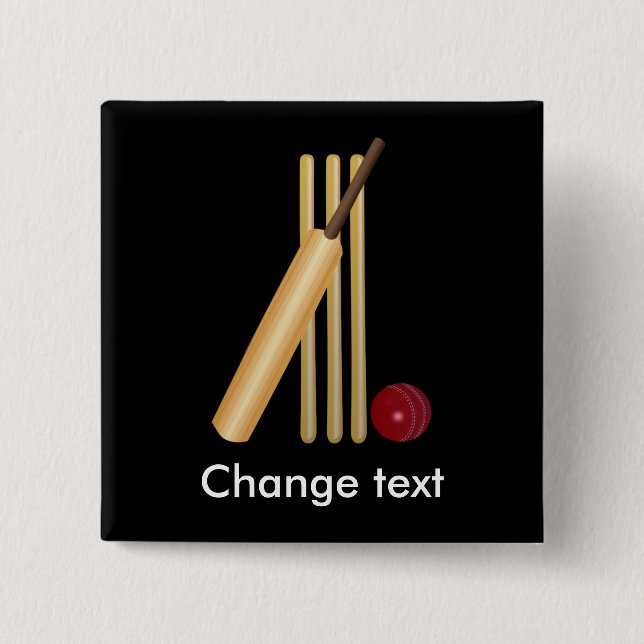 Cricket, wicket, fladdermus och boll knapp (Framsida)