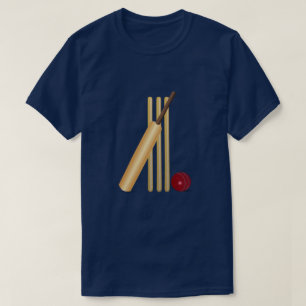 Cricket - Wicket, Fladdermus och Boll T Shirt