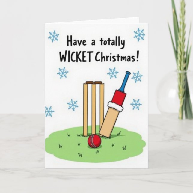 Cricket Wicket Julkort Kort (Framsida)
