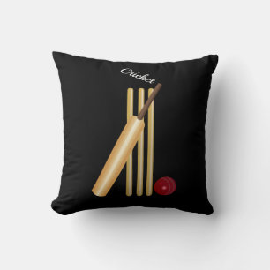 Cricket - Wicket, slagträ och boll Kudde