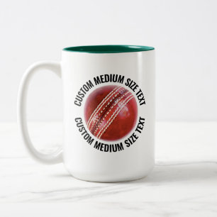 Cricketboll, Medium Text JAKTGRÖN 425g Custom Två-Tonad Mugg