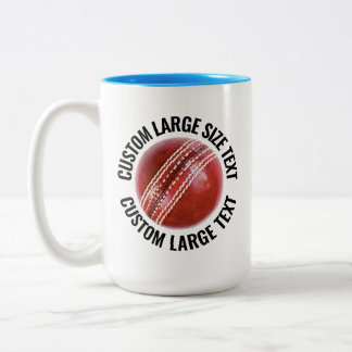 Cricketboll & Stor text LJUSBLÅ 425g Custom Två-Tonad Mugg