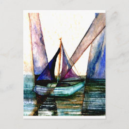 CricketDiane Sailboat Abstrakt 1 Sailing Vykort