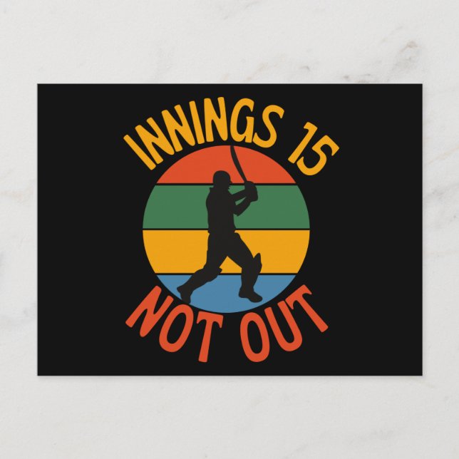 Cricketfan 15-årsdag Inte Ut Vykort (Framsida)