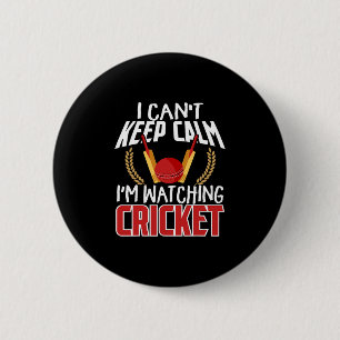 Cricketfans mode Passionerad cricketspelare Cricke Knapp