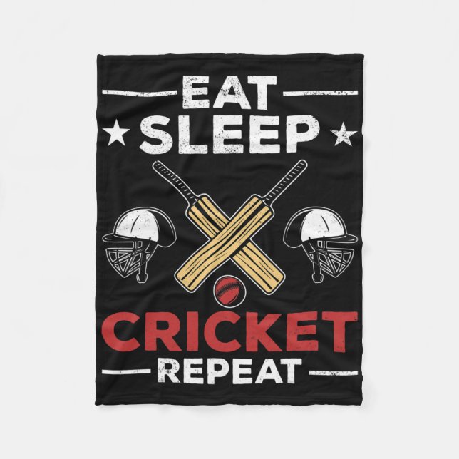 Cricketfantaster Cricketälskare Äter Sova Cricket  Fleecefilt (Framsidan)