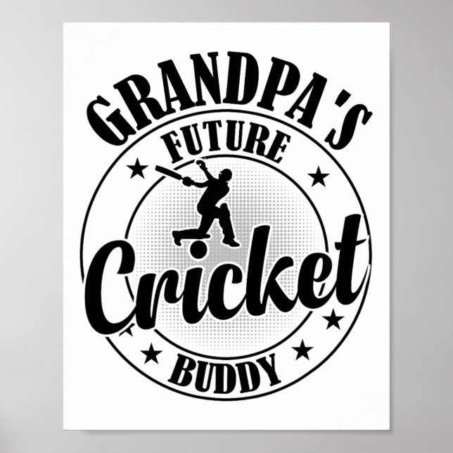 Cricketing Cricket Player - Grandpa's Future Crick Poster (Framsidan)