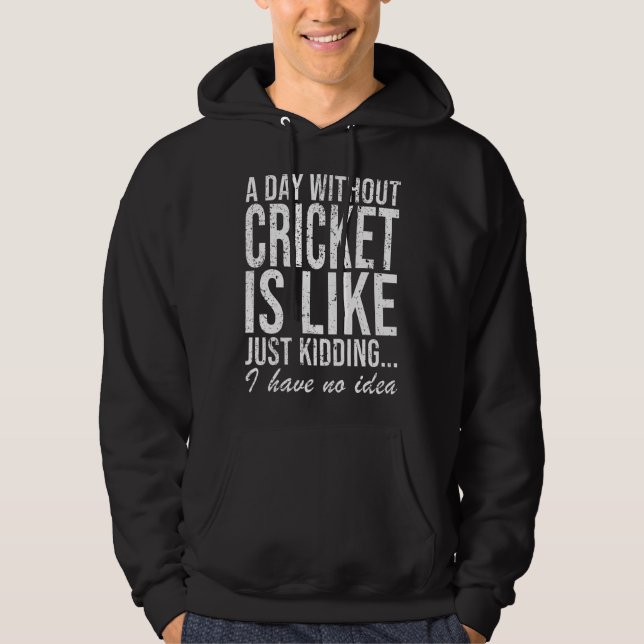 cricketkricketer Funny Sutning Gift Hoodie (Framsida)