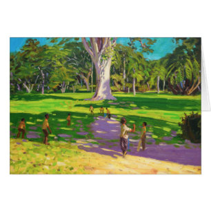 Cricketmatch Botaniska trädgården Dominica Hälsningskort