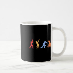 Cricketpresenter - Retro Vintagefärger Cricketspel Kaffemugg