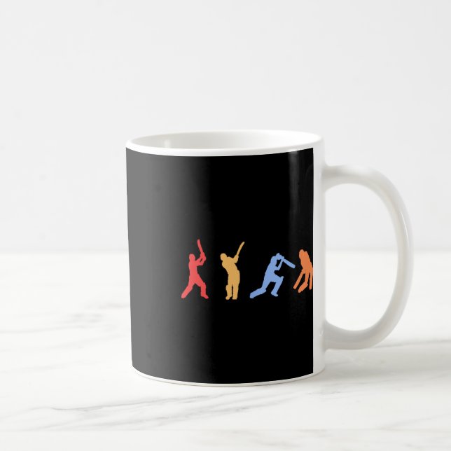 Cricketpresenter - Retro Vintagefärger Cricketspel Kaffemugg (Höger)