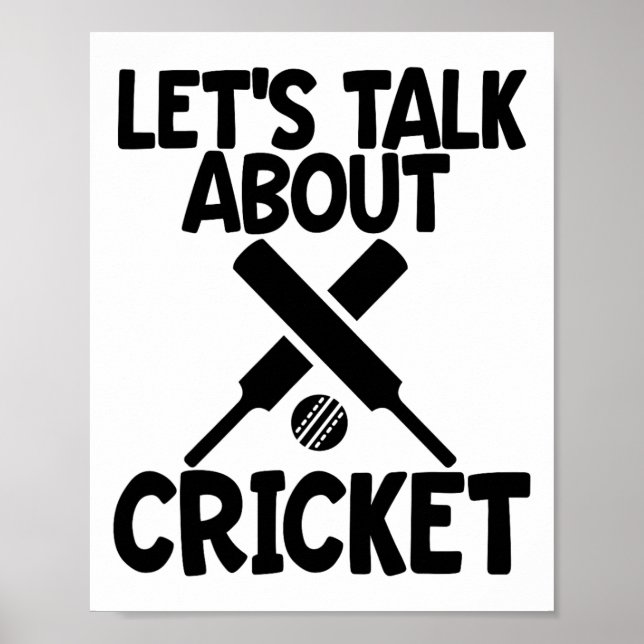 Cricketspel för män, låt oss prata om cricket poster (Framsidan)