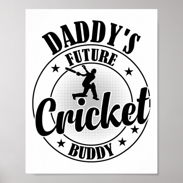 Cricketspelande Cricketspelare - Pappas framtida c Poster (Framsidan)