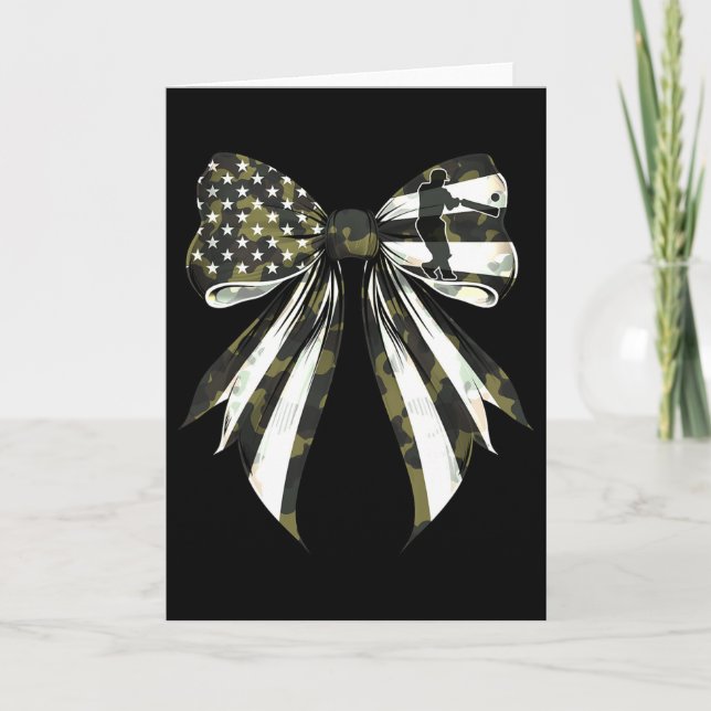 Cricketspelare 4 juli amerikansk flagg camouflage kort (Framsida)