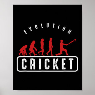 Cricketspelare Atleter Sporttränare Evolution av  Poster