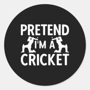 Cricketspelare Cricket Sport Vintage Cricket 5 Runt Klistermärke