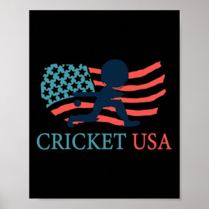 Cricketspelare Cricket Usa Team Tränare Amerikansk Poster