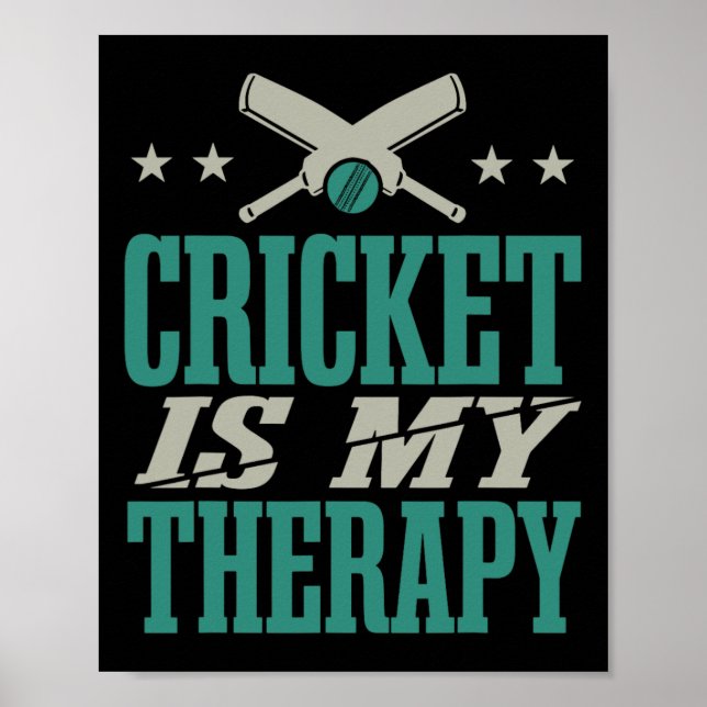 Cricketspelare cricket utbildning  poster (Framsidan)