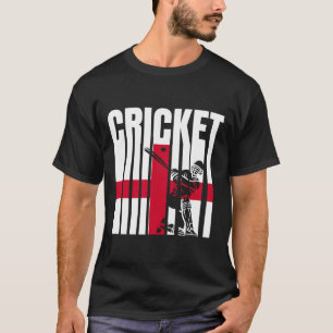 Cricketspelare engelsk flagga t shirt