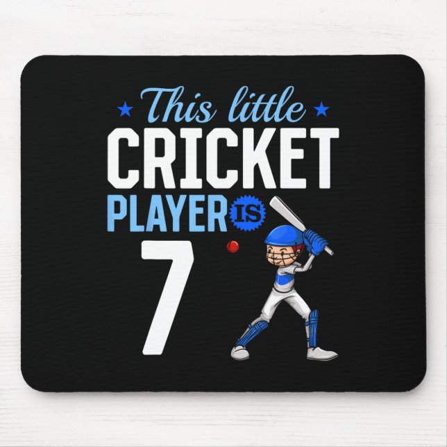 Cricketspelare på 7-årsdag  musmatta (Framsidan)