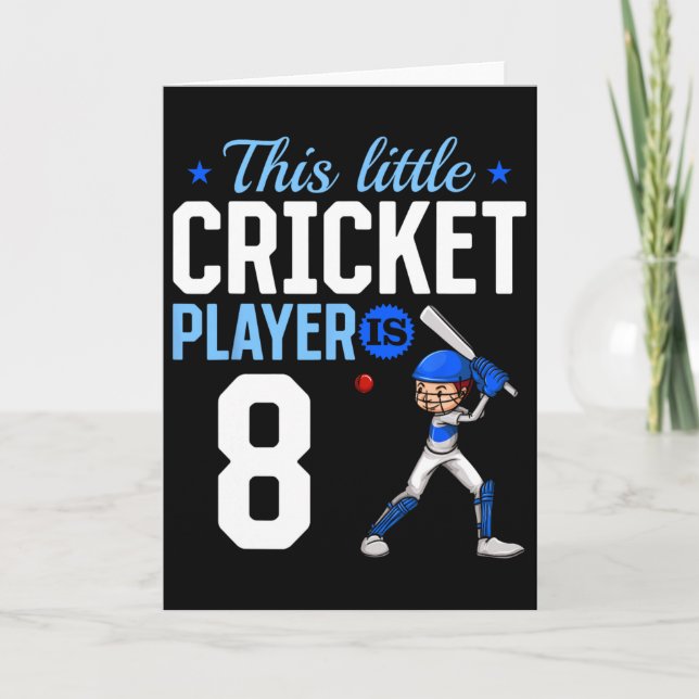 Cricketspelare på 8-årsdag  kort (Framsida)