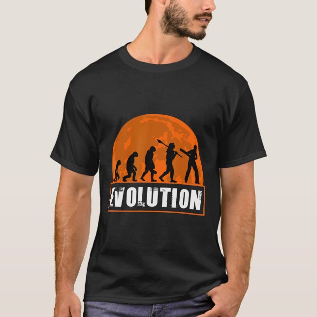 Cricketspelare Rolig Cricket Mänsklig Evolution  T Shirt (Framsida)