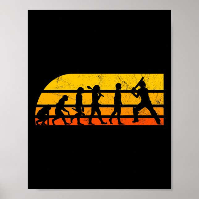 Cricketspelare Tränarpresent Crickter Evolution  Poster (Framsidan)