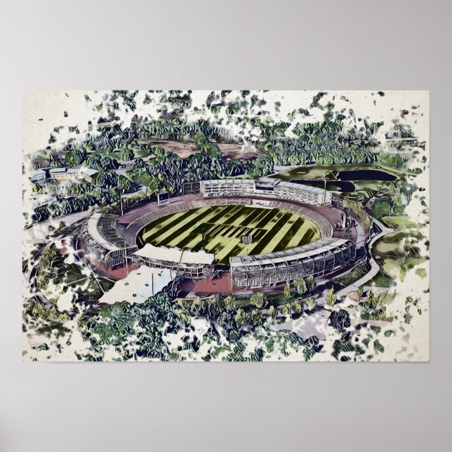 Cricketstadion Konst - Southampton, Hampshire Poster (Framsidan)