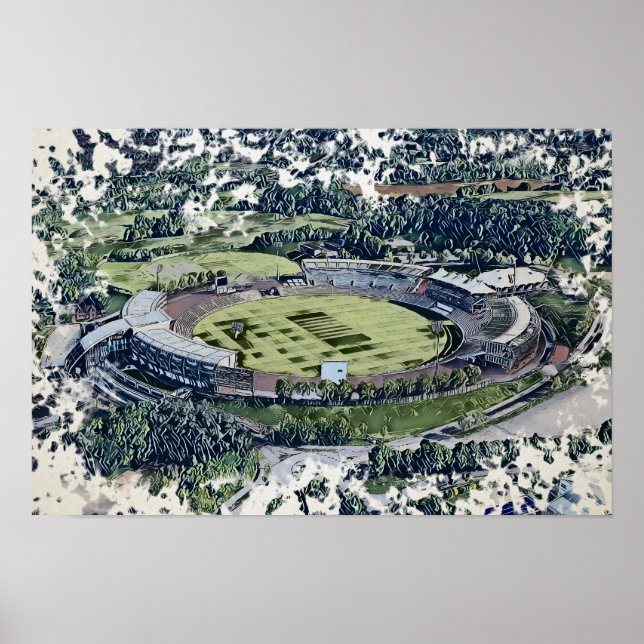 Cricketstadion Konst - Southampton, Hampshire Poster (Framsidan)