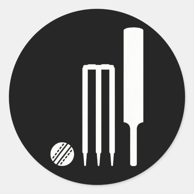 Cricketutrustning  runt klistermärke (Framsida)