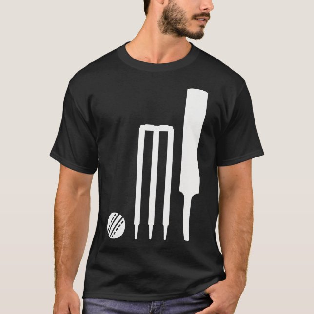 Cricketutrustning  t shirt (Framsida)