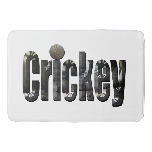 Crickey: Aussie Slang Ord tillverkad med krokodile Badrumsmatta (Framsidan)