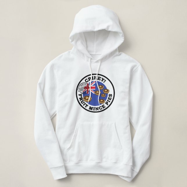 Crikey! (Stellar) Fruit Mince Paj Hoodie T Shirt (Design framsida)