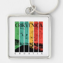 Crikvenica  fyrkantig silverfärgad nyckelring